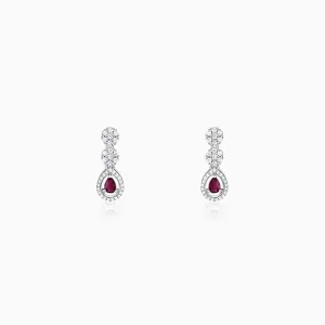 Silver Cherry Prunus Earrings