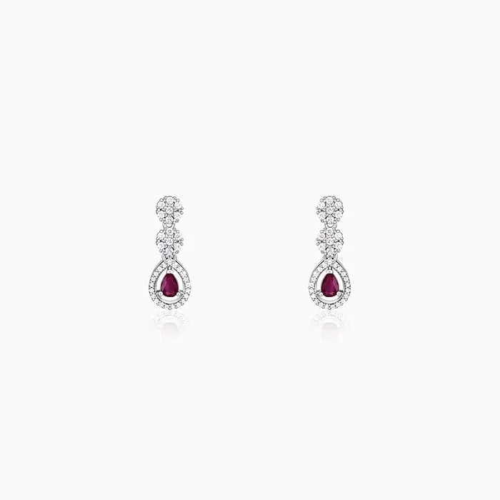 Silver Cherry Prunus Earrings
