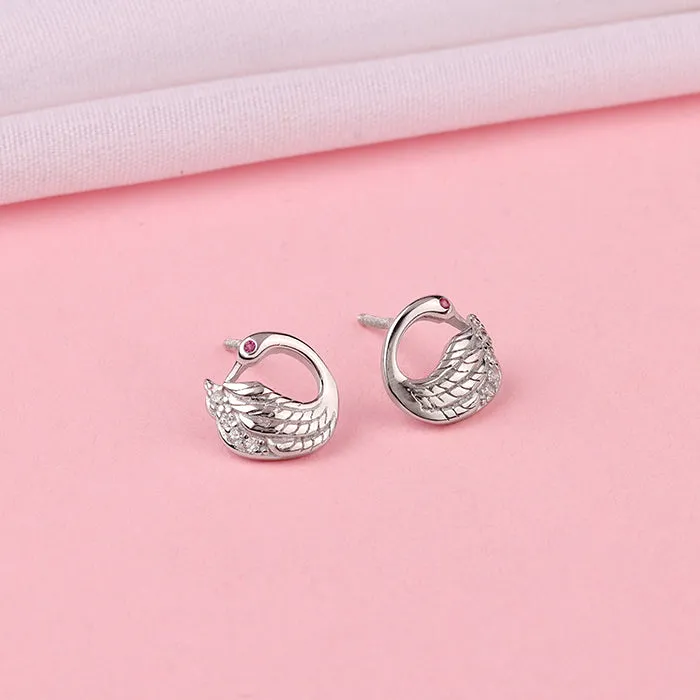 Silver Classy Swan Earrings