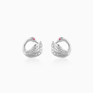 Silver Classy Swan Earrings