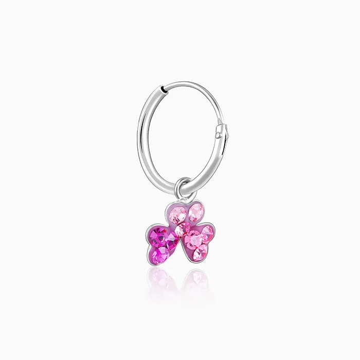 Silver Clover Kids Hoop Earrings (4-12 yrs)