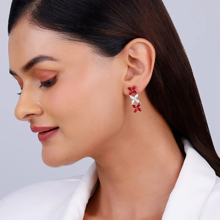 Silver Criss Cross Love Earrings