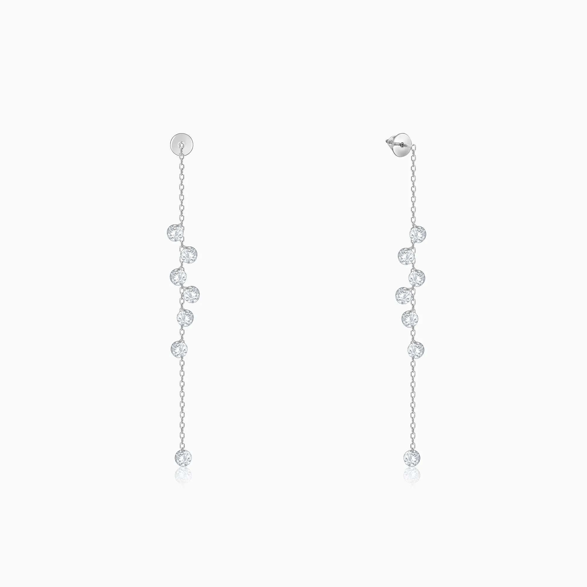 Silver Dangling Chain Earrings