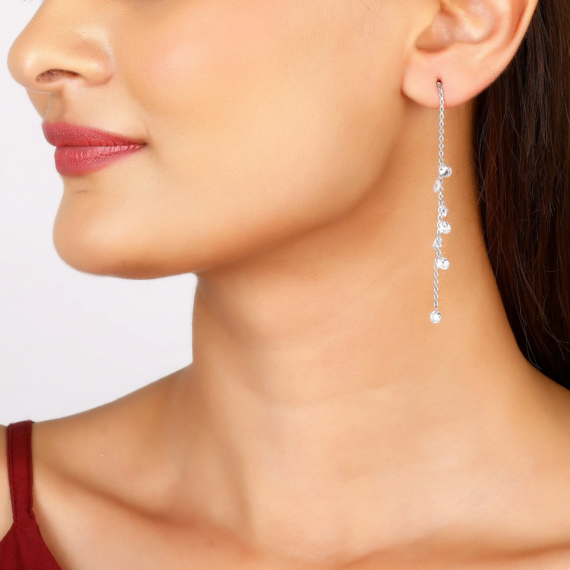 Silver Dangling Chain Earrings