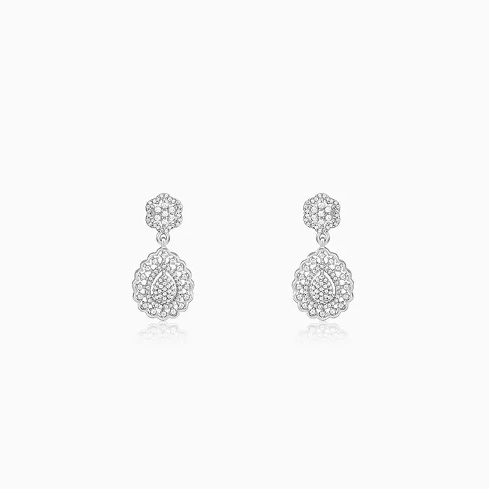 Silver Dreamy Dahlia Earrings
