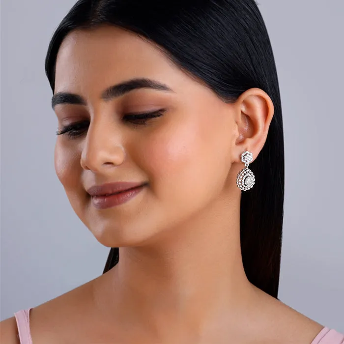 Silver Dreamy Dahlia Earrings