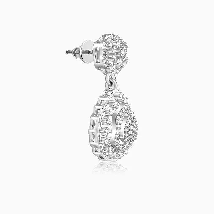 Silver Dreamy Dahlia Earrings