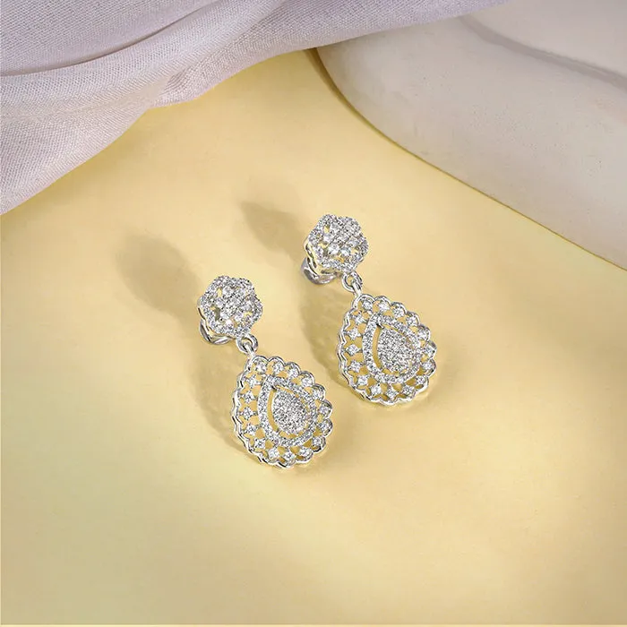 Silver Dreamy Dahlia Earrings
