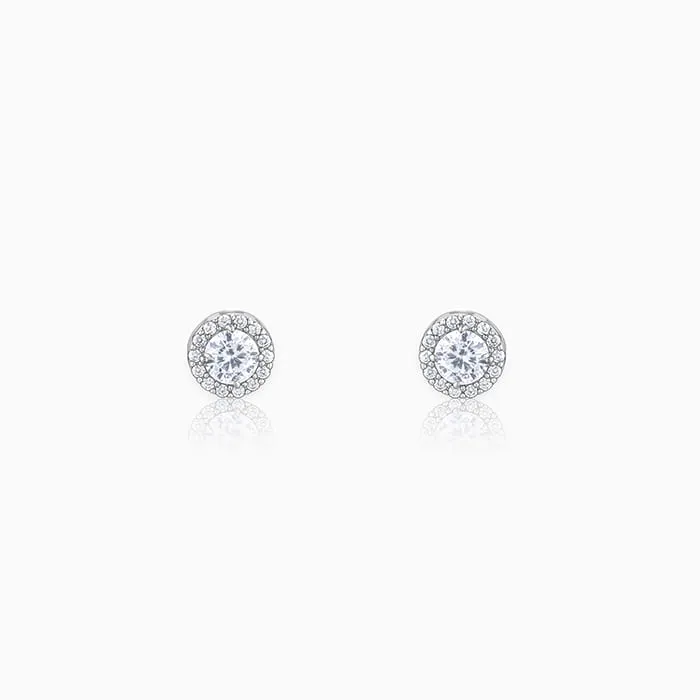 Silver Drizzle Drop Stud Earrings