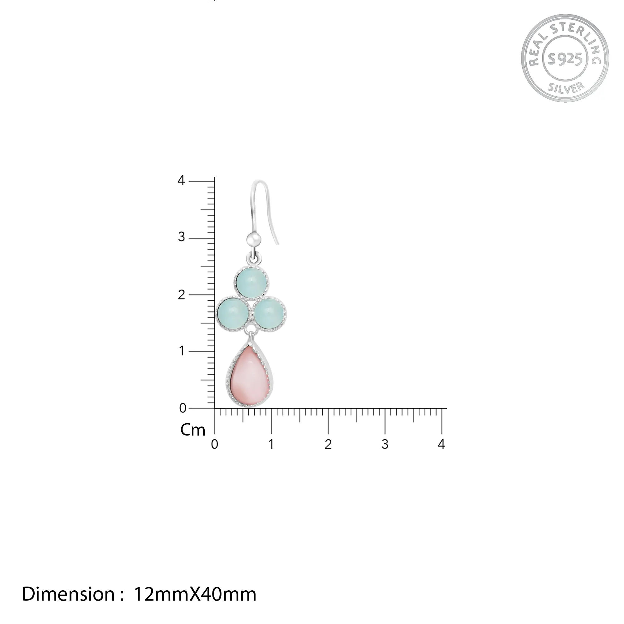 Silver Dual Tone Chalcedony Flower Drop Earrings