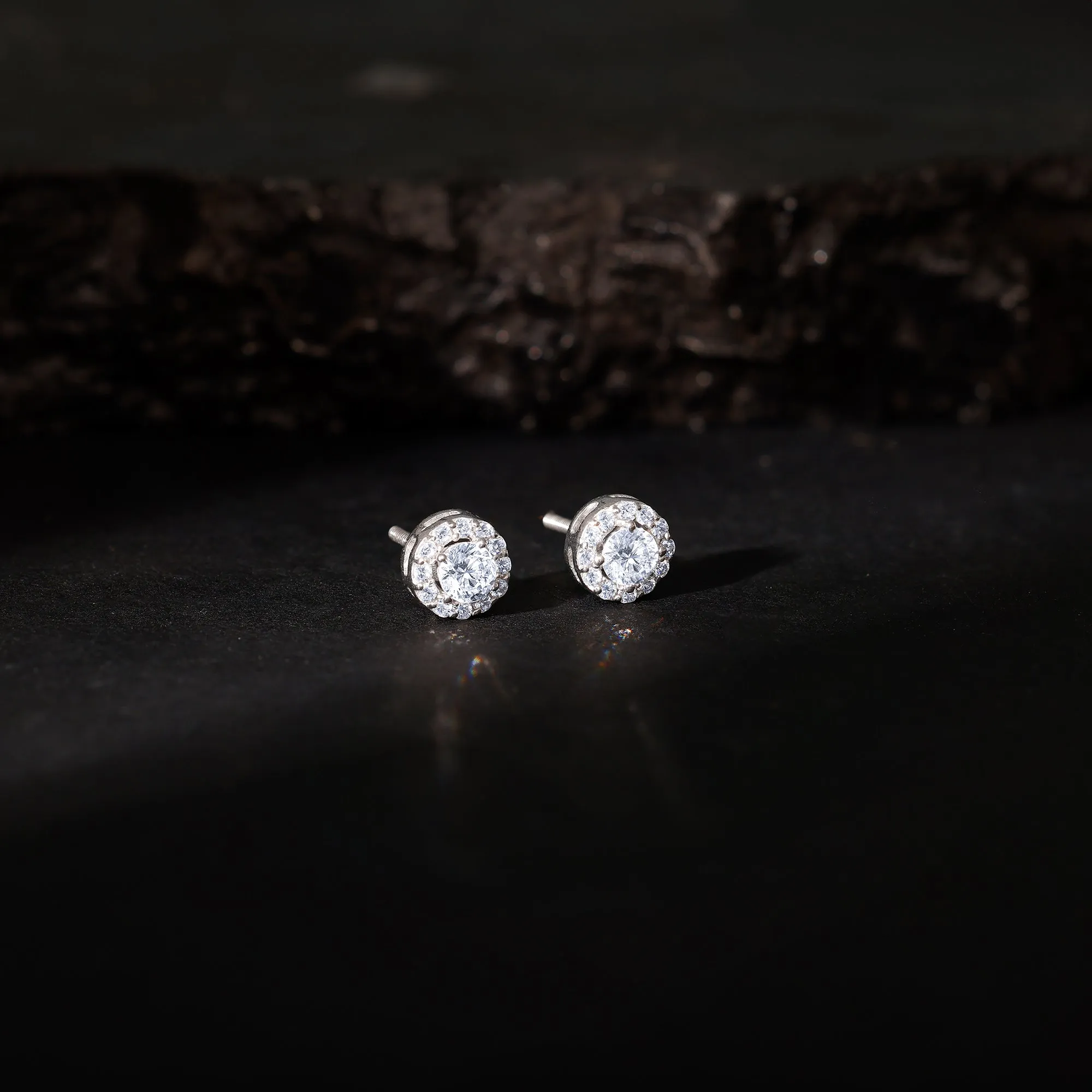 Silver Eclat Stud For Men