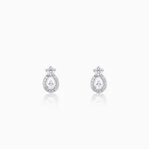 Silver Elegant Pear Drop Earrings