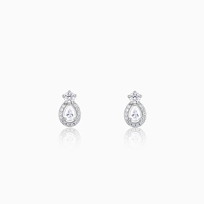 Silver Elegant Pear Drop Earrings