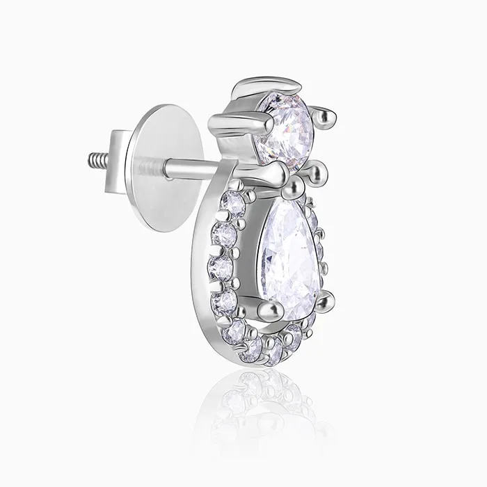 Silver Elegant Pear Drop Earrings