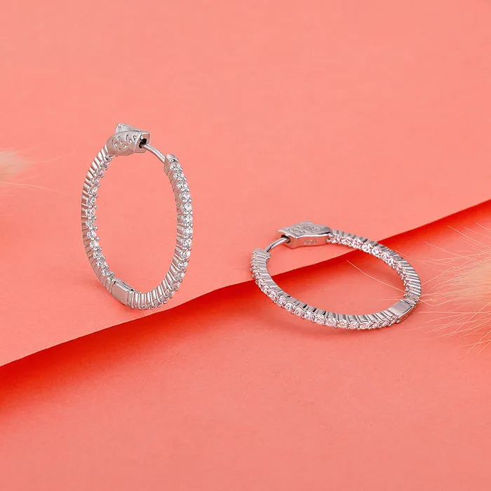 Silver Enchanted Radiance Hoops
