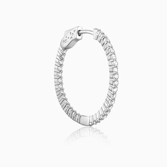 Silver Enchanted Radiance Hoops