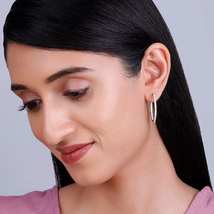Silver Enchanted Radiance Hoops