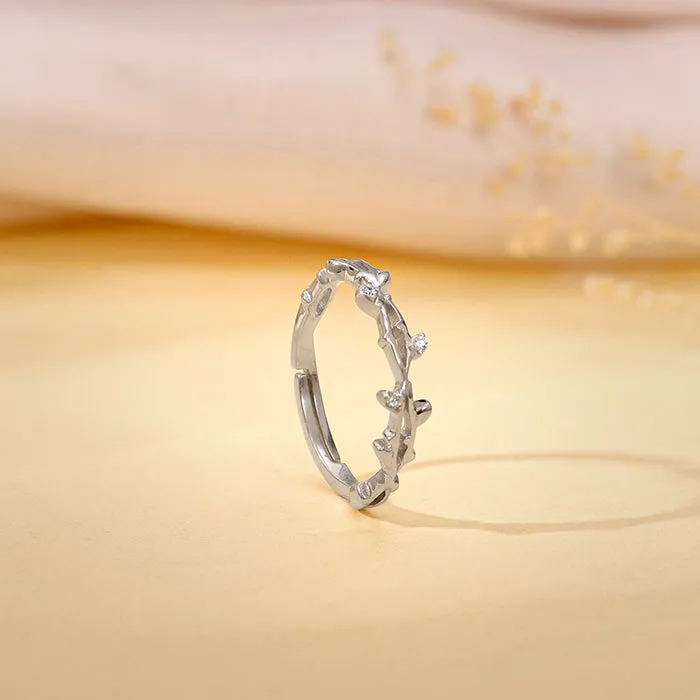 Silver Entwined in Love Ring