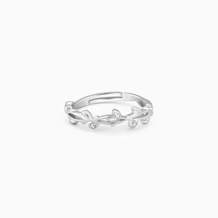 Silver Entwined in Love Ring