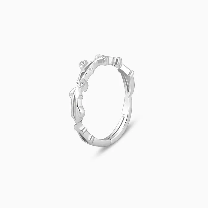 Silver Entwined in Love Ring