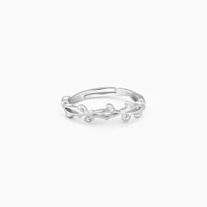 Silver Entwined in Love Ring