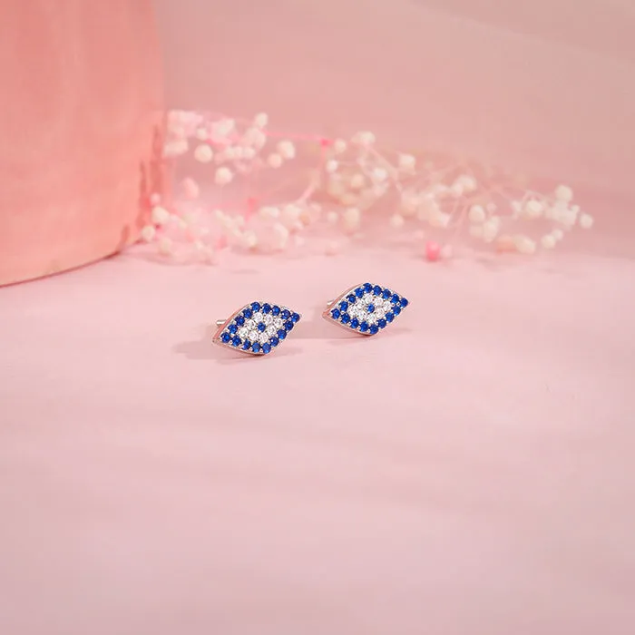 Silver Evil Eye Spirit Studs