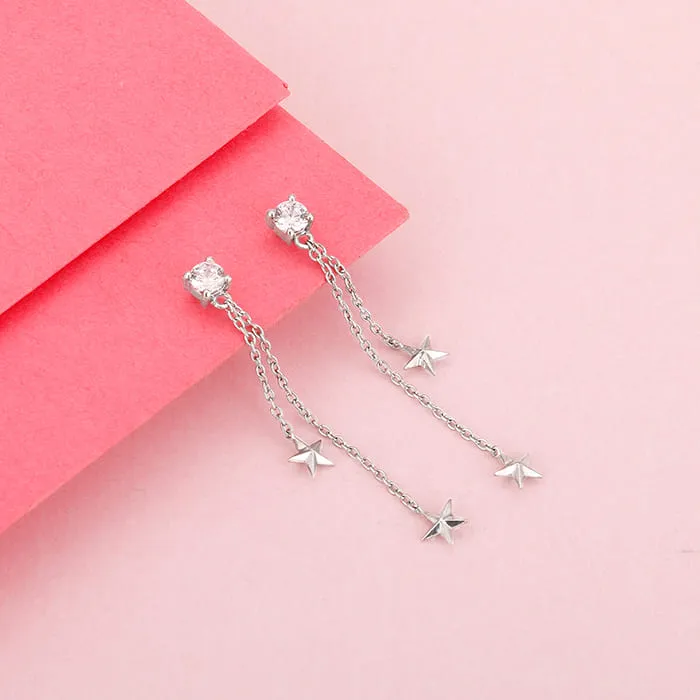 Silver Falling Star Earrings