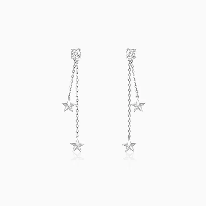 Silver Falling Star Earrings