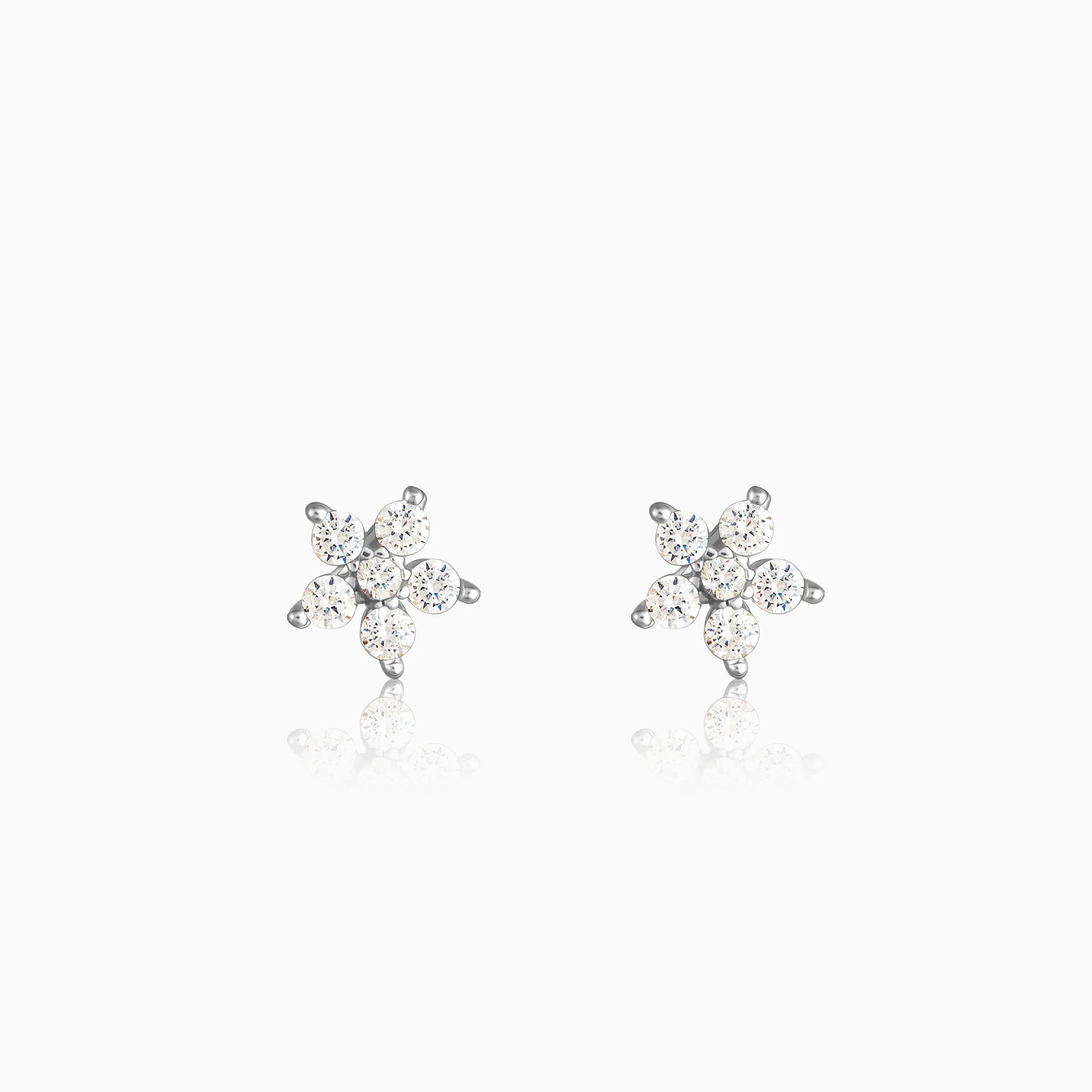 Silver Floral earrings