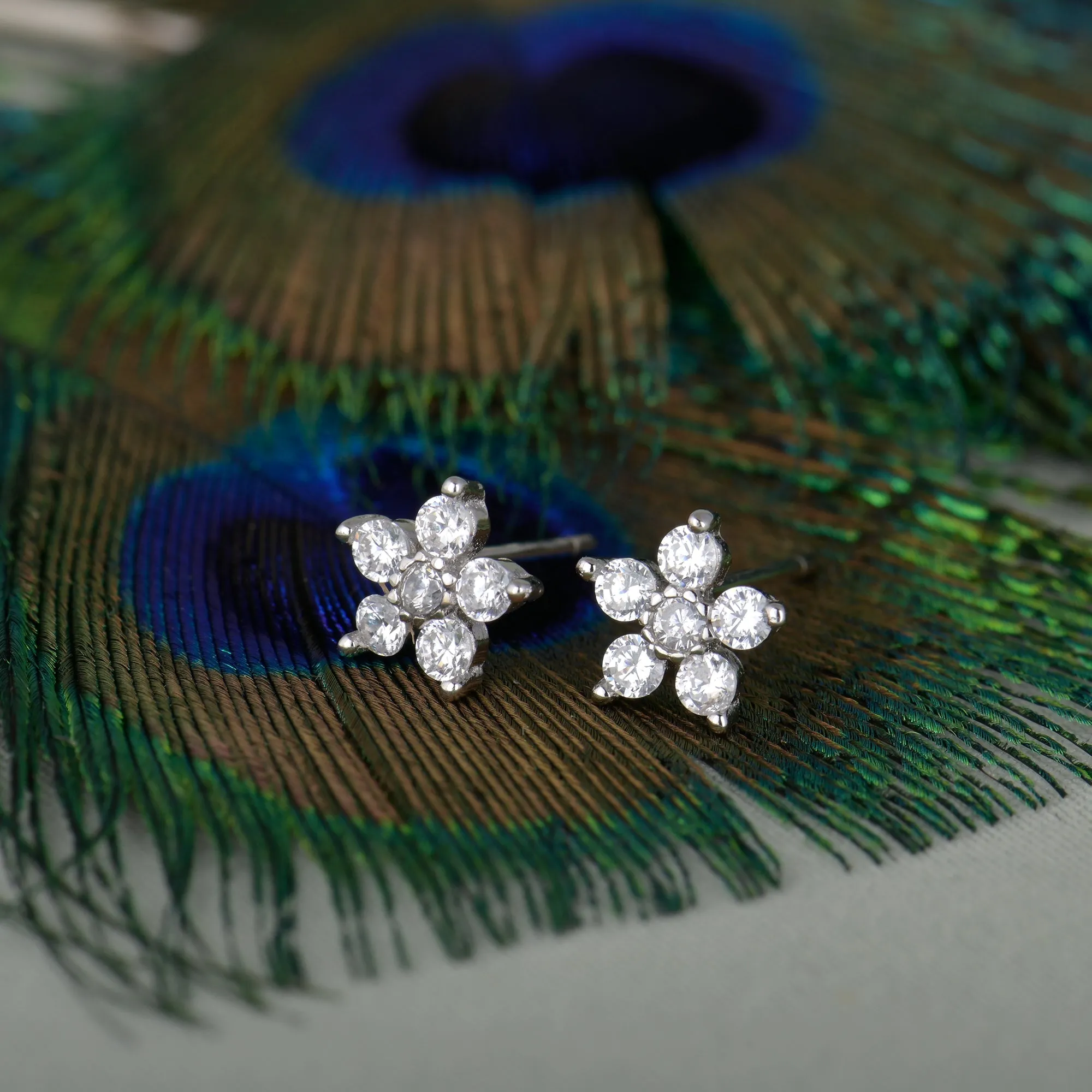 Silver Floral earrings