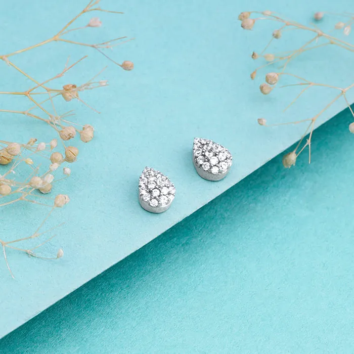 Silver Graceful Pear Earrings