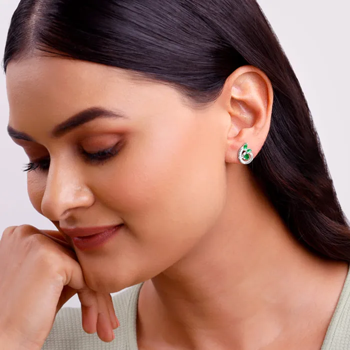 Silver Gracious Leaf Studs