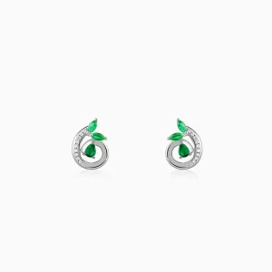 Silver Gracious Leaf Studs