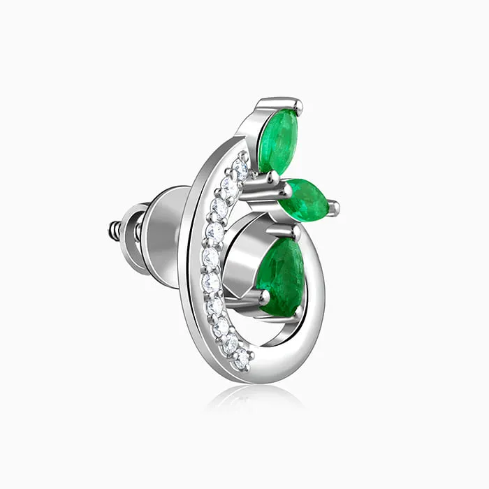 Silver Gracious Leaf Studs