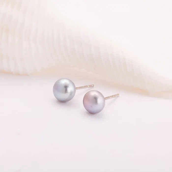 Silver Grey Pearl Earrings