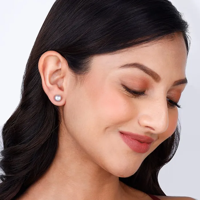 Silver Grey Pearl Earrings