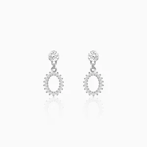 Silver Hollow Zircon Drop Studs