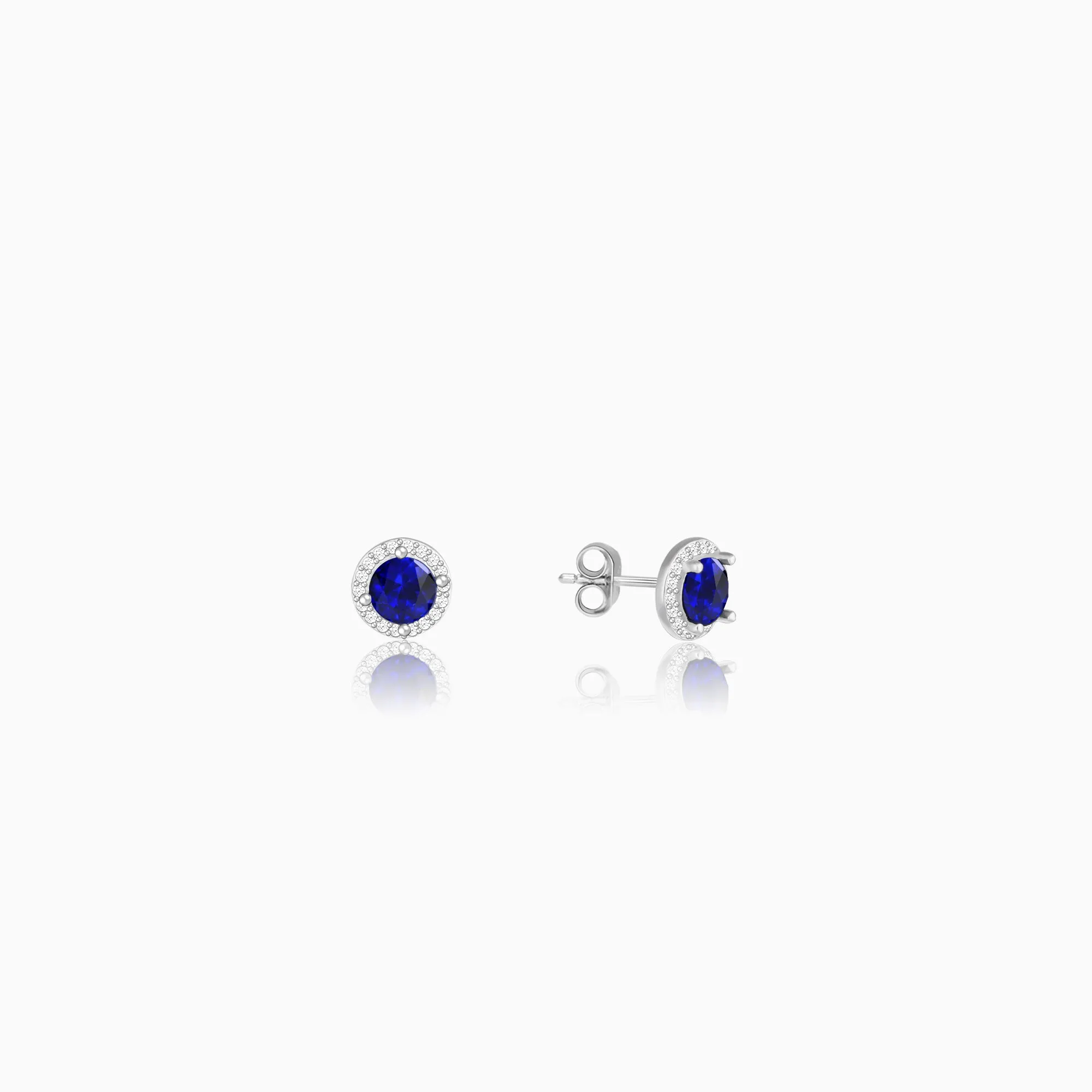 Silver Hypnotic Blue Studs