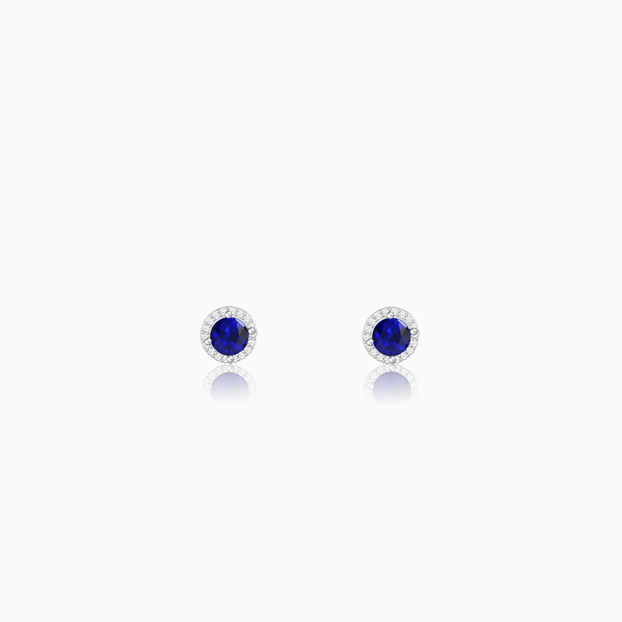 Silver Hypnotic Blue Studs