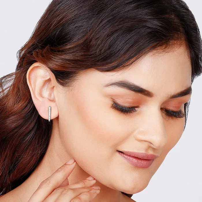 Silver Jazzy Semi-Hoop Earrings