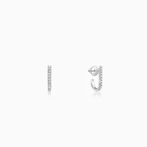 Silver Jazzy Semi-Hoop Earrings