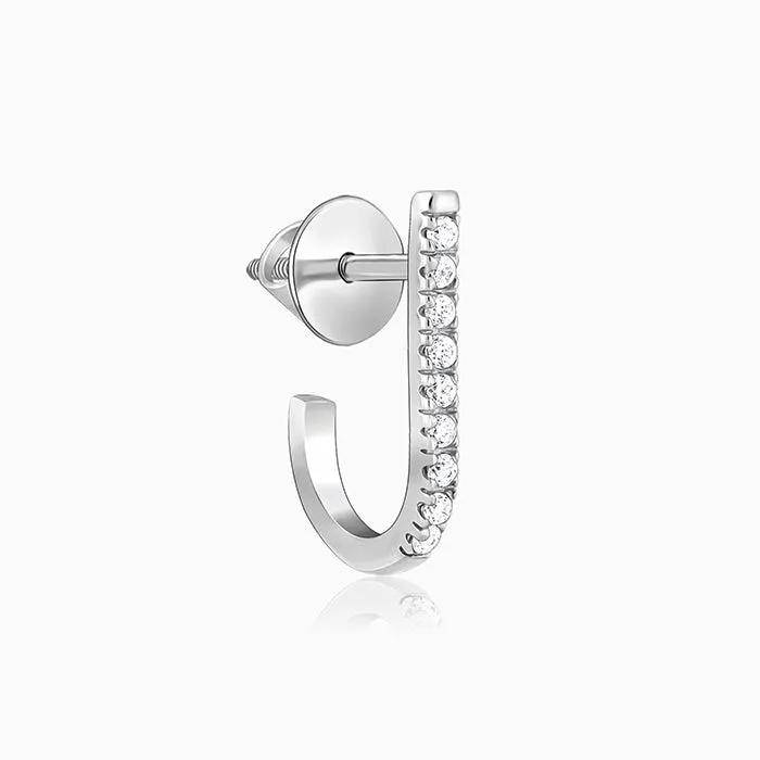 Silver Jazzy Semi-Hoop Earrings