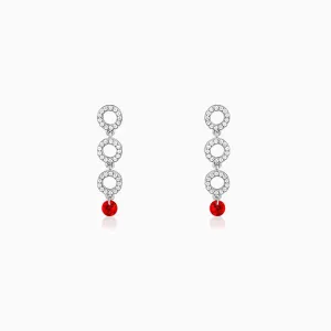 Silver Love in Circles Earrings