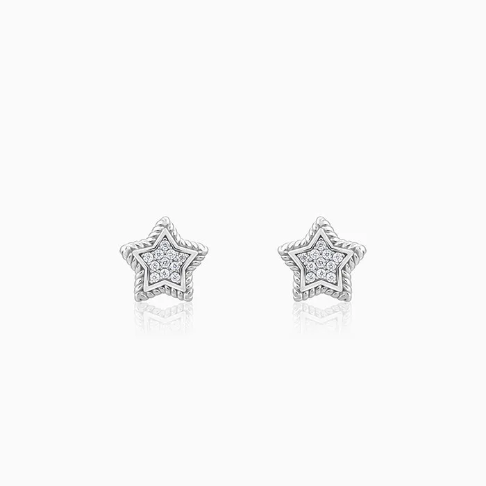 Silver Love The Star Studs