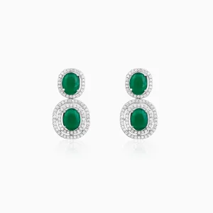 Silver Lovesick Green Earrings