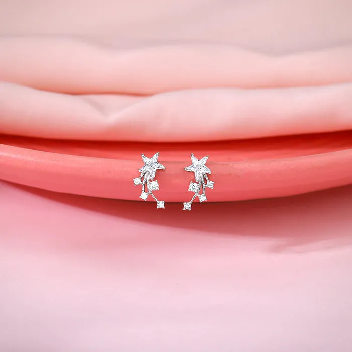 Silver Lucky Star Earrings