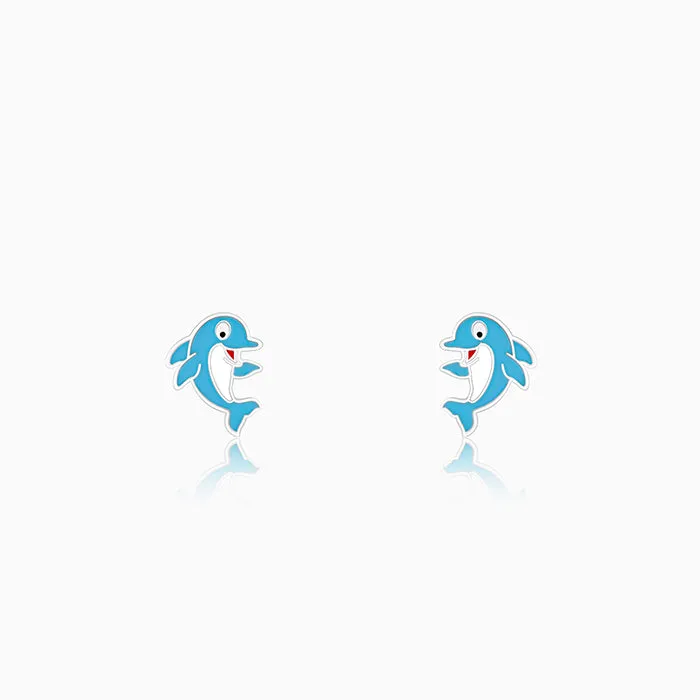 Silver Magic Dolphin Kids Earrings (4-12 yrs)