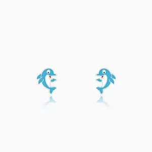 Silver Magic Dolphin Kids Earrings (4-12 yrs)