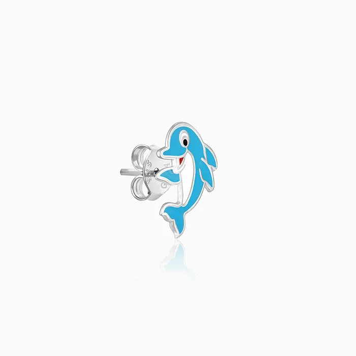 Silver Magic Dolphin Kids Earrings (4-12 yrs)