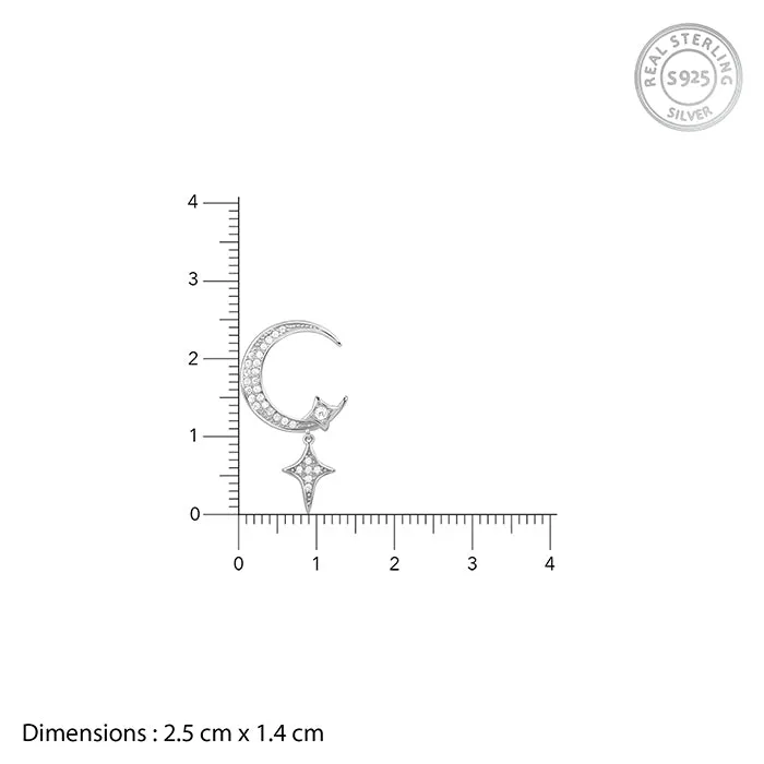 Silver Moon Dangler Earrings